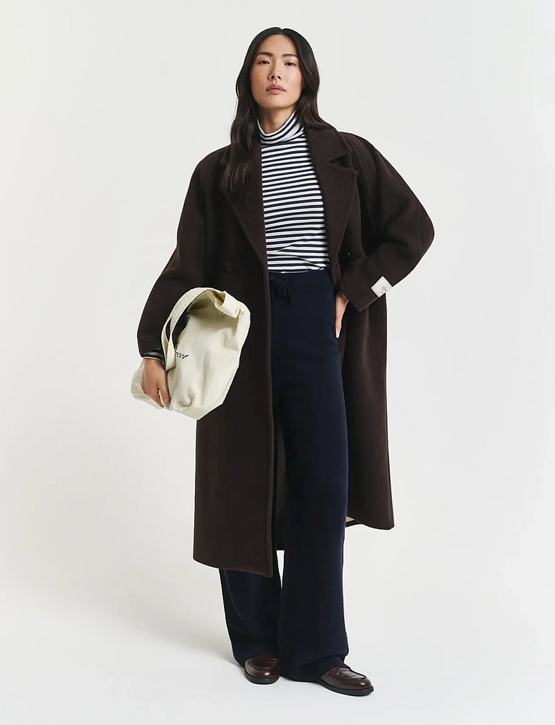 GANT - LIGHT COTTON STRIPED LS TURTLENECK - polotröjor - evening blue - 4