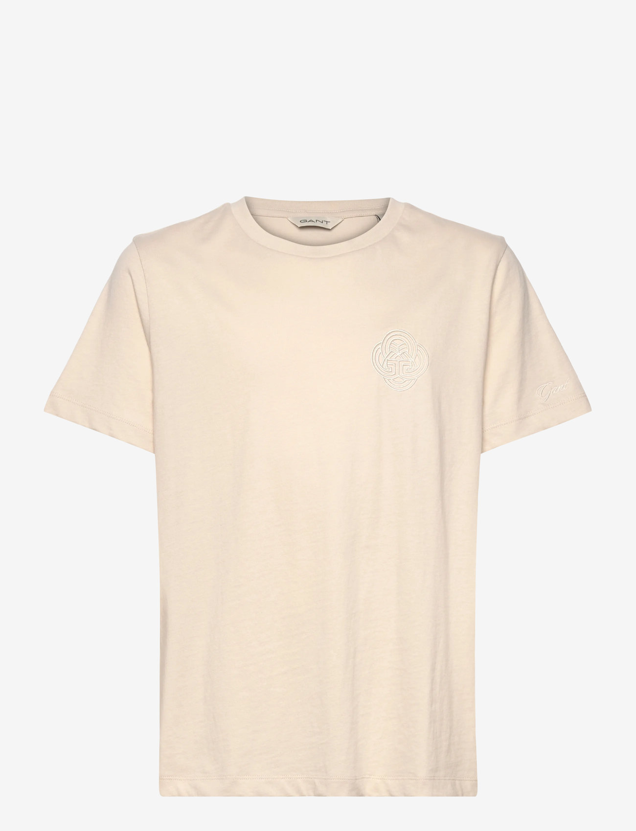 Gant - REG COTTON GRAPHIC SS T-SHIRT - t-shirts - putty - 0