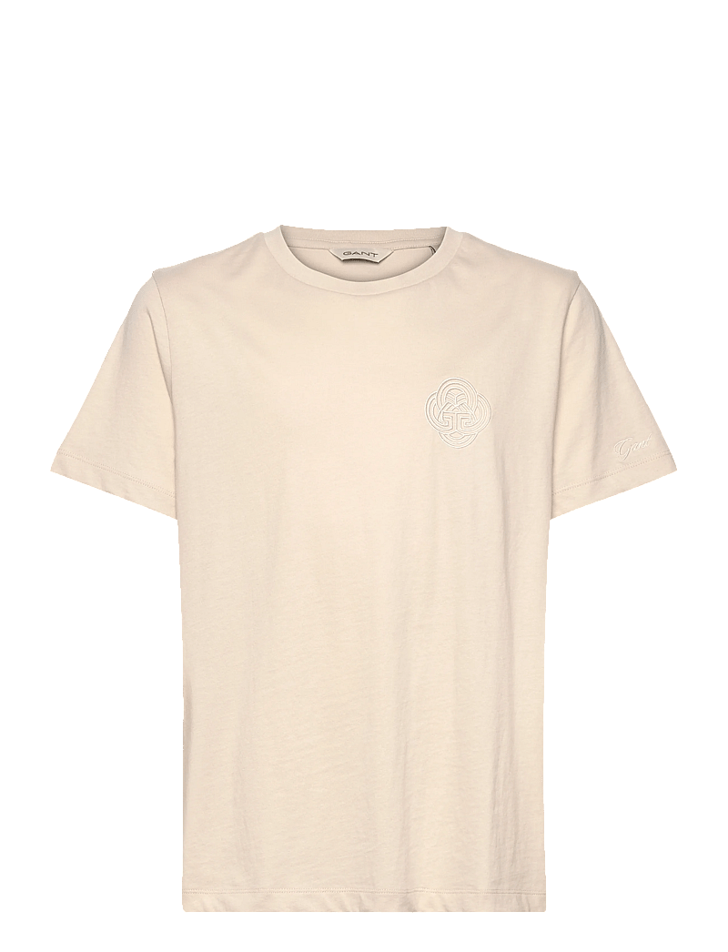GANT - REG COTTON GRAPHIC SS T-SHIRT - t-shirts - putty - 0