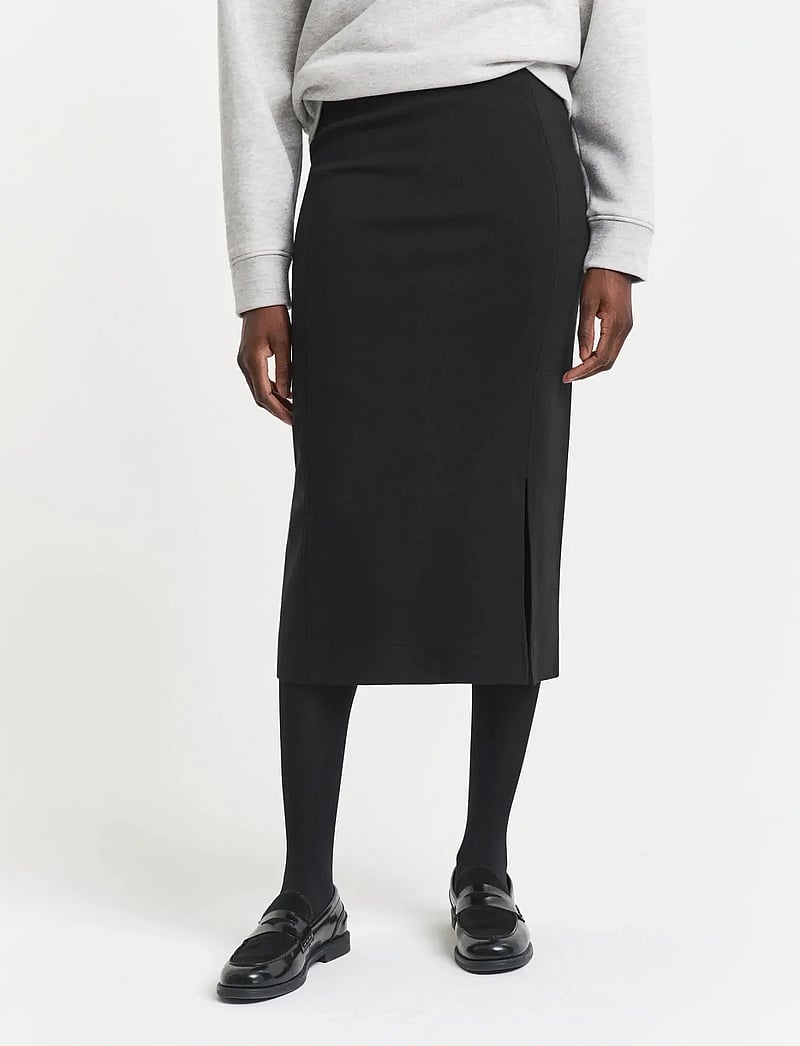 GANT - JERSEY PENCIL SKIRT - pencil skirts - black - 3