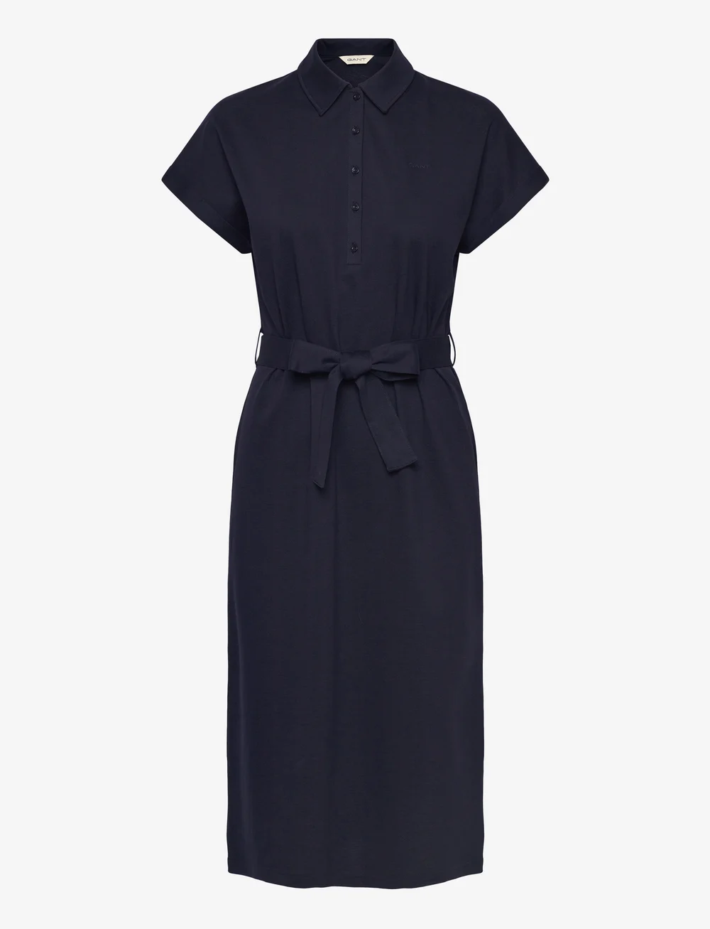 GANT - SS PIQUE POLO DRESS - shirt dresses - evening blue - 0