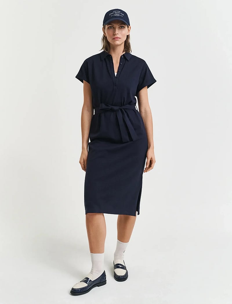 GANT - SS PIQUE POLO DRESS - hemdkleider - evening blue - 0