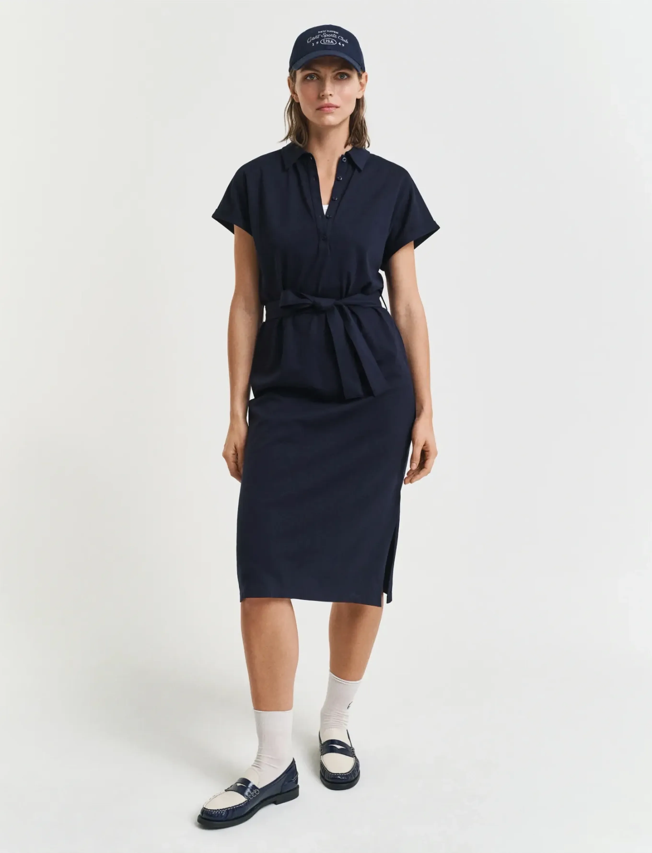 Gant SS PIQUE POLO DRESS - Kjoler - EVENING BLUE / navy