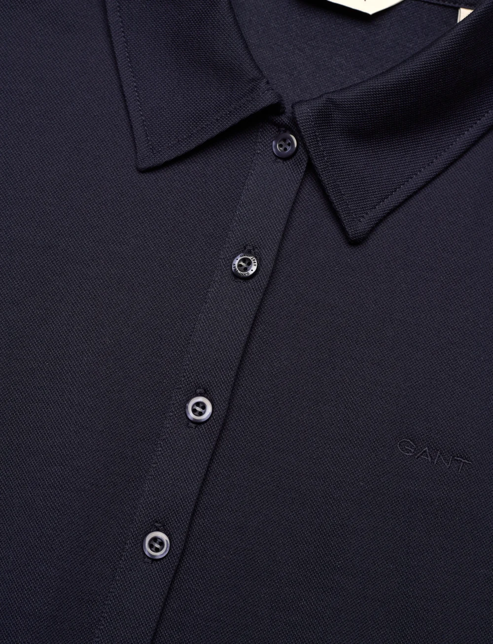 GANT - SS PIQUE POLO DRESS - shirt dresses - evening blue - 2