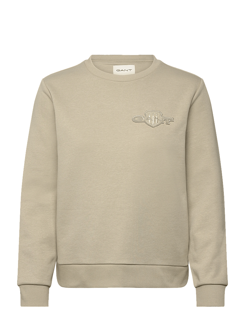 GANT - REG TONAL SHIELD C-NECK SWEAT - modetrends - country beige - 0