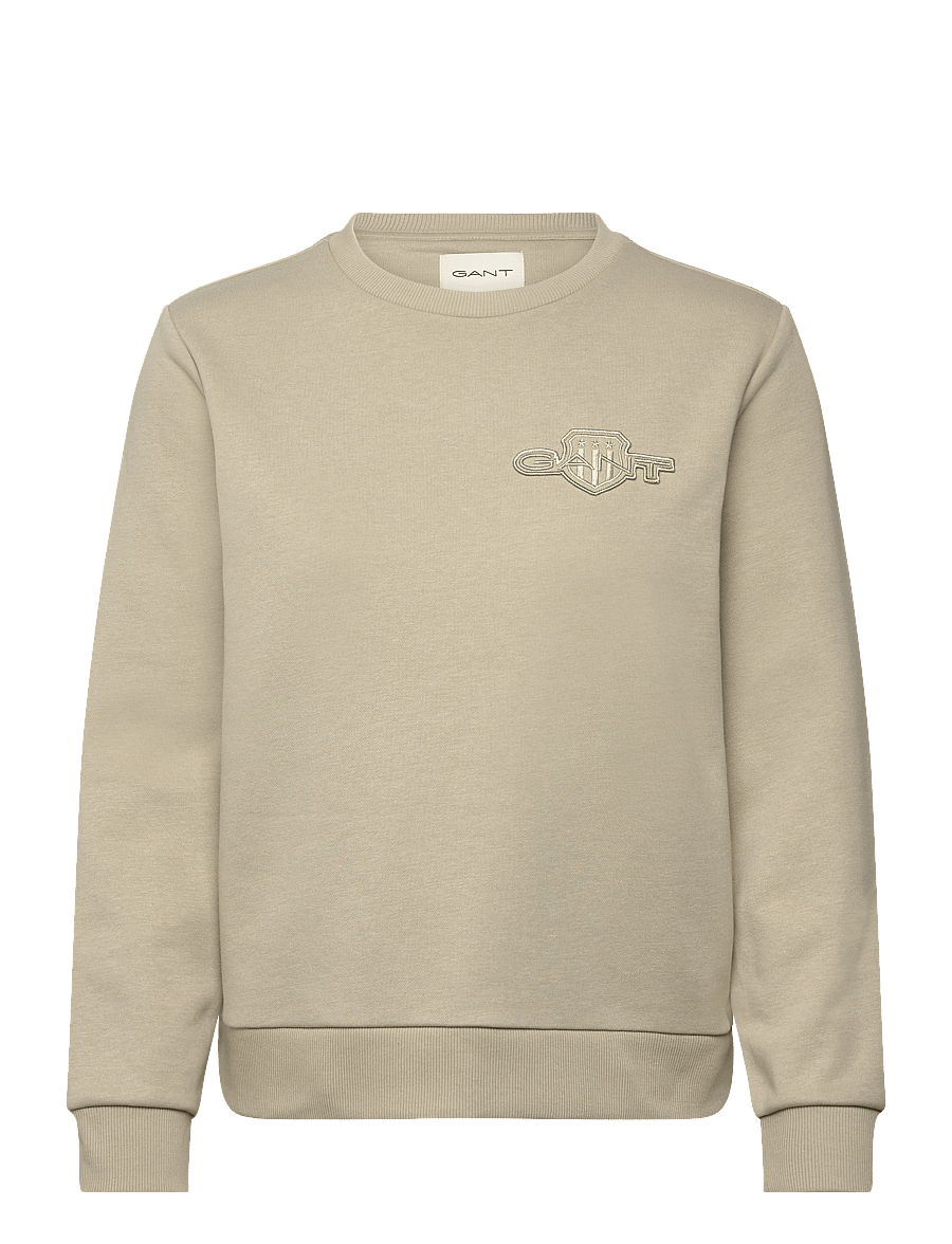 Gant - REG TONAL SHIELD C-NECK SWEAT - sweatshirts - country beige - 1