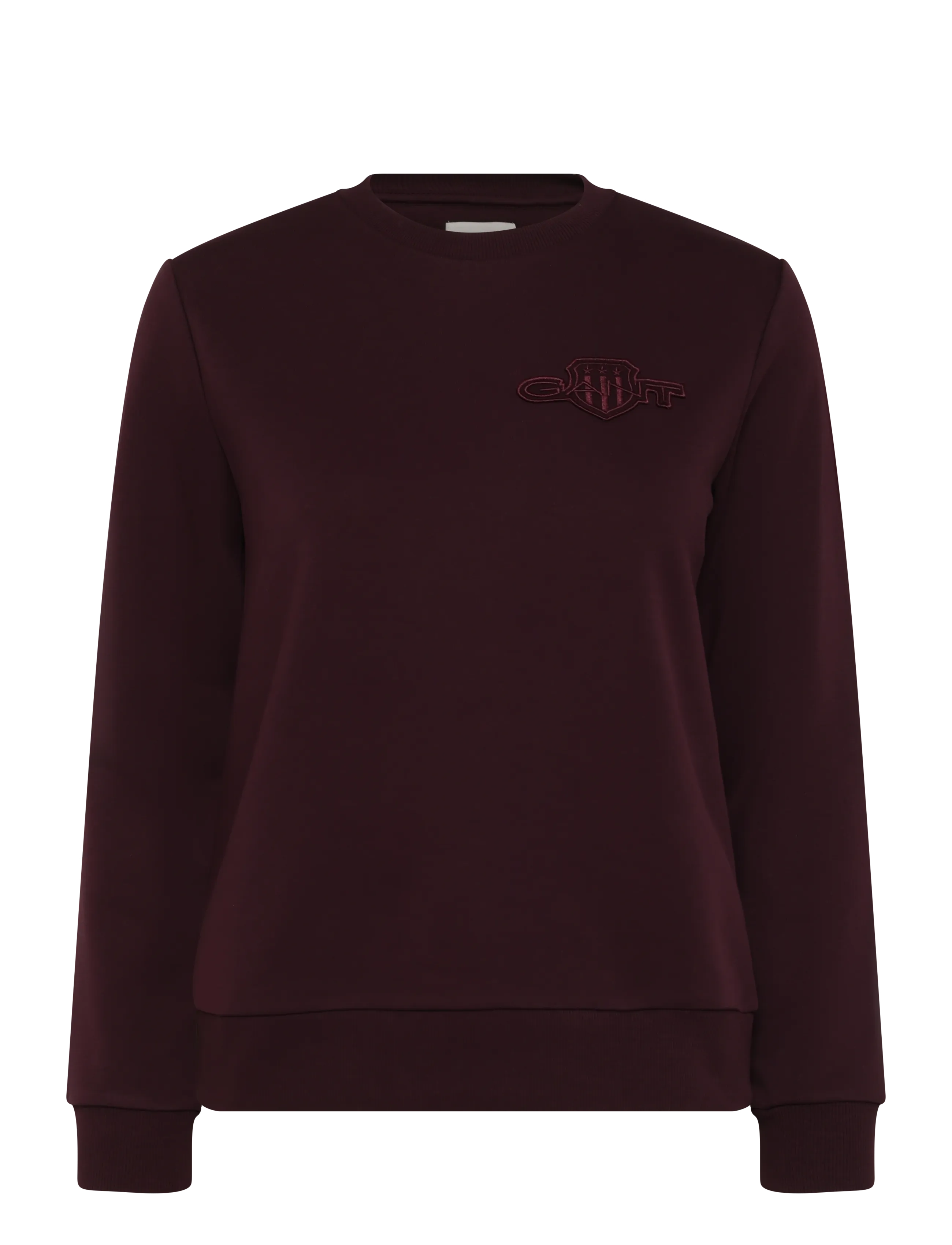 Gant REG TONAL SHIELD C-NECK SWEAT - Kleidung - DARKENED WINE / burgundy