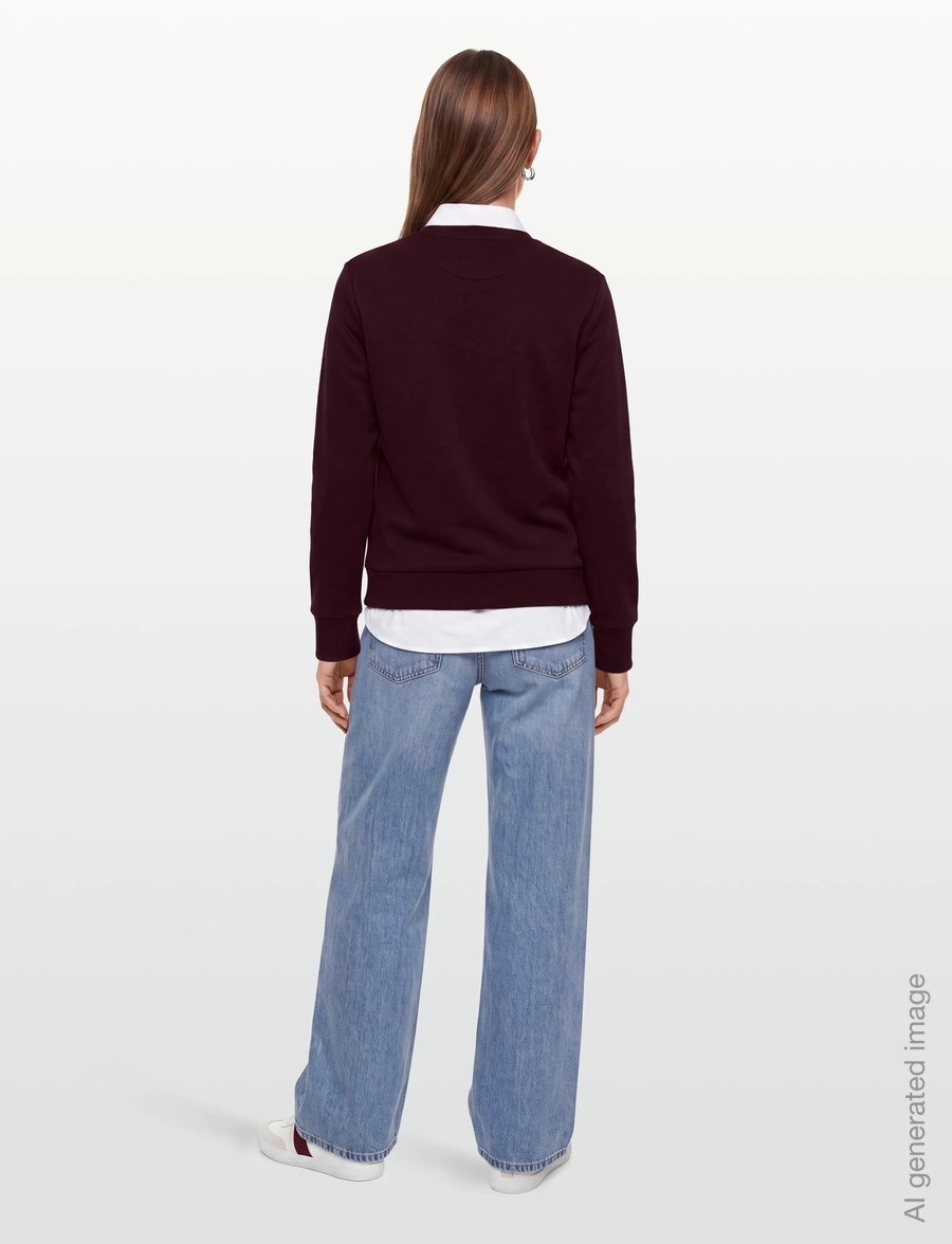 Gant - REG TONAL SHIELD C-NECK SWEAT - fashion trends - darkened wine - 4