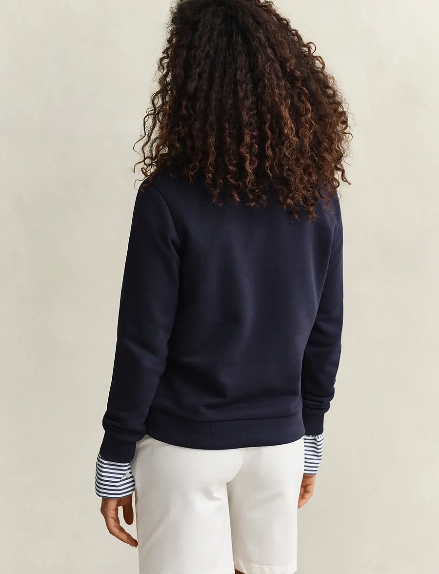 Gant - REG TONAL SHIELD C-NECK SWEAT - sweatshirts - evening blue - 2