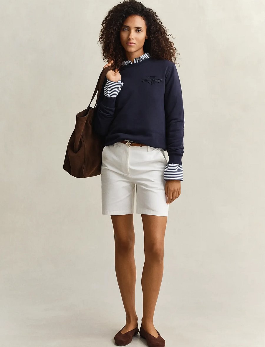 Gant - REG TONAL SHIELD C-NECK SWEAT - sweatshirts - evening blue - 4