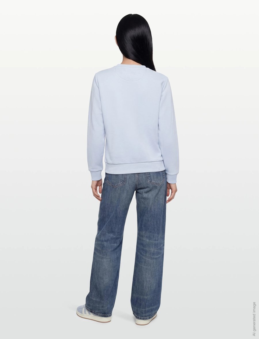 Gant - REG TONAL SHIELD C-NECK SWEAT - sweatshirts - light blue - 4