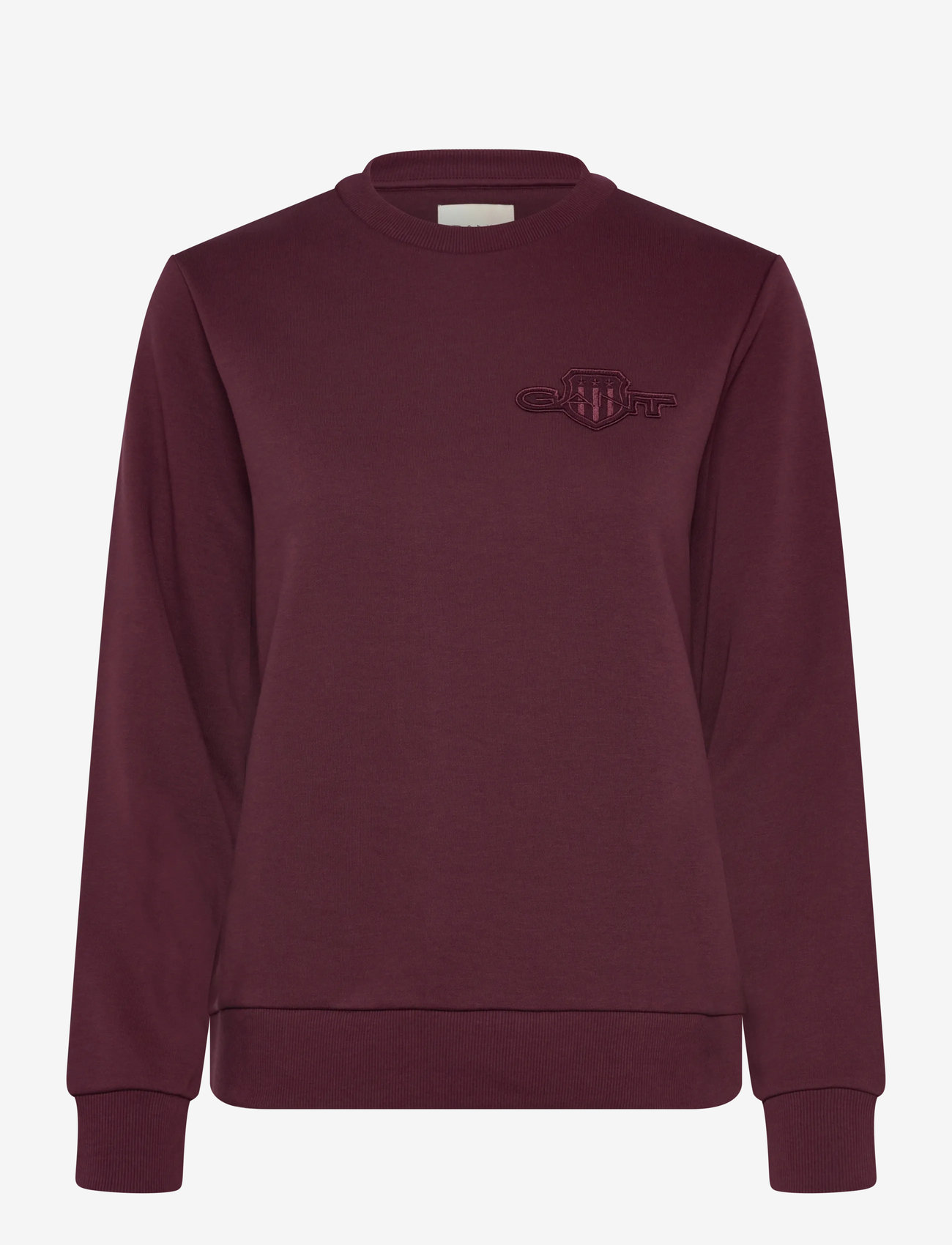 GANT - REG TONAL SHIELD C-NECK SWEAT - mode trends - plum wine - 0