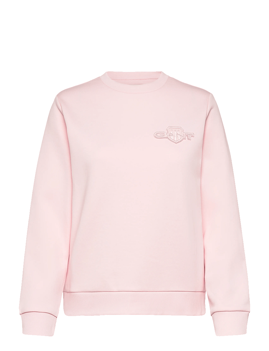 Gant - REG TONAL SHIELD C-NECK SWEAT - sweatshirts - salmon - 0