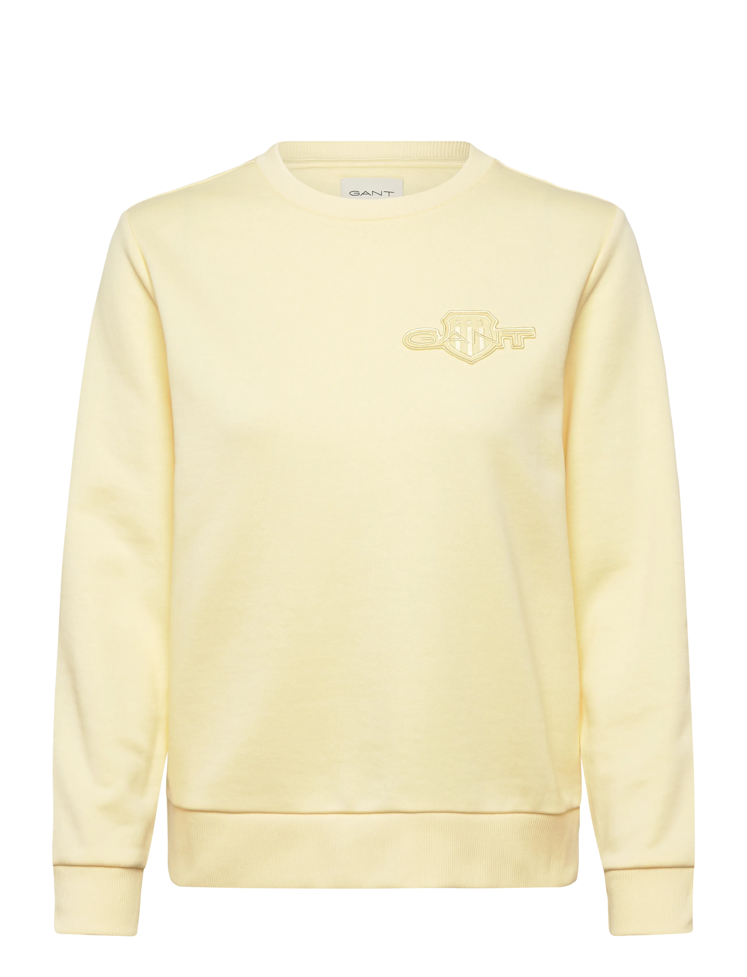 GANT REG TONAL SHIELD C-NECK SWEAT - Uus - VANILLA YELLOW / yellow