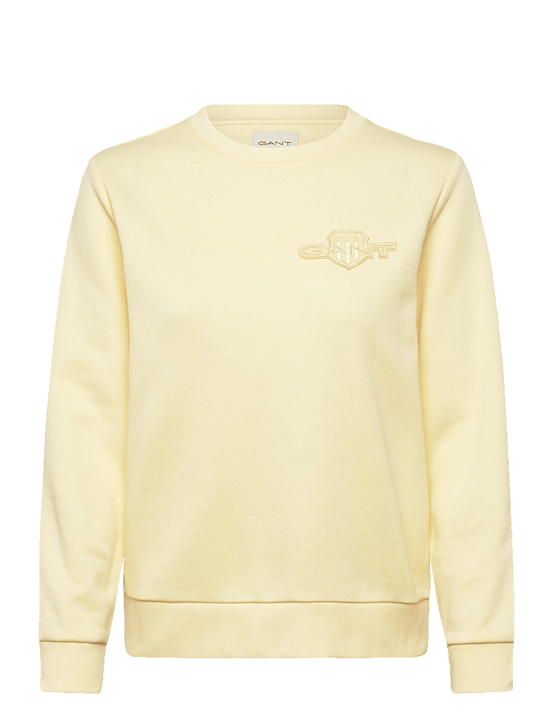GANT - REG TONAL SHIELD C-NECK SWEAT - modetrends - vanilla yellow - 0