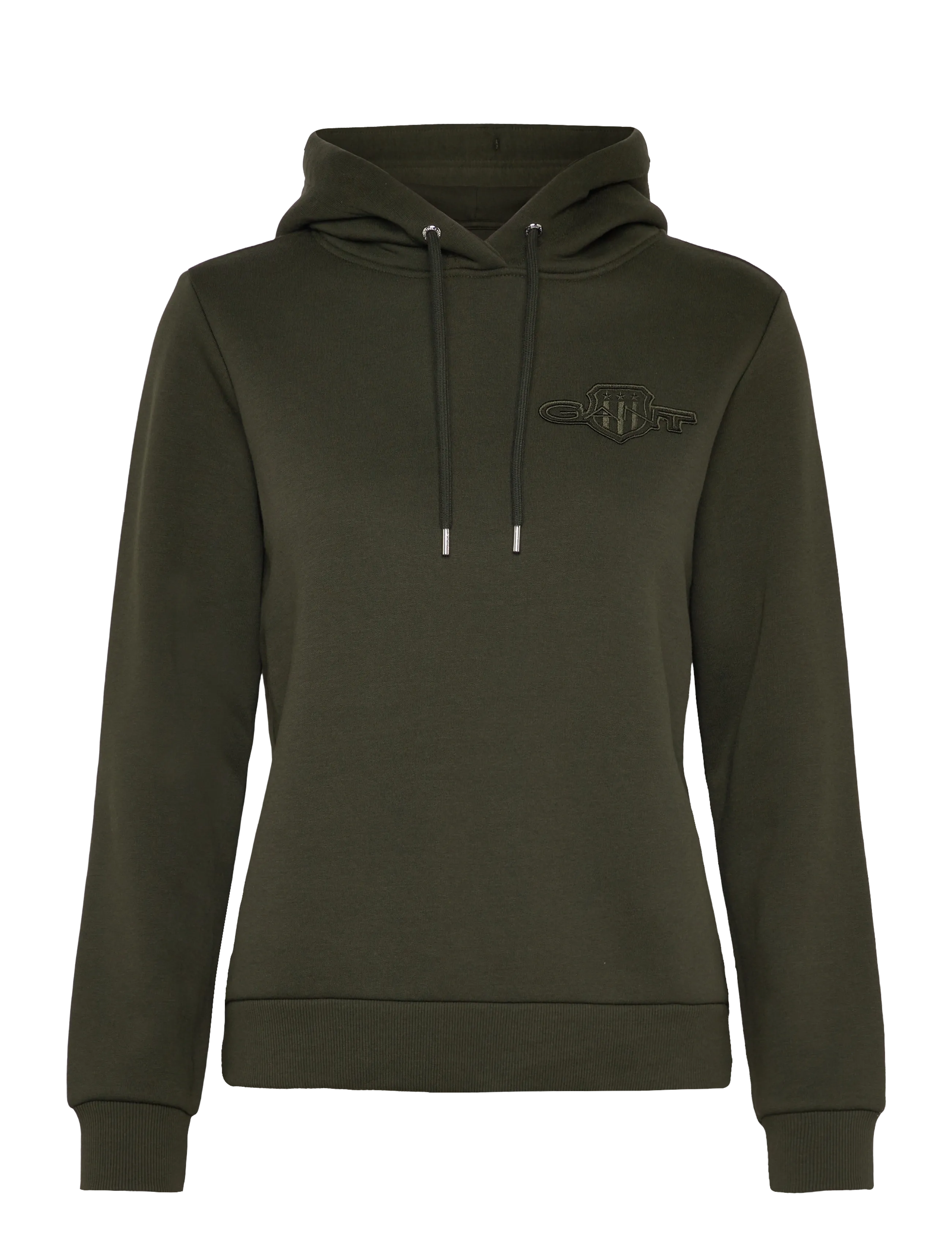 GANT Reg Tonal Shield Hoodie Khaki - XS - Damen