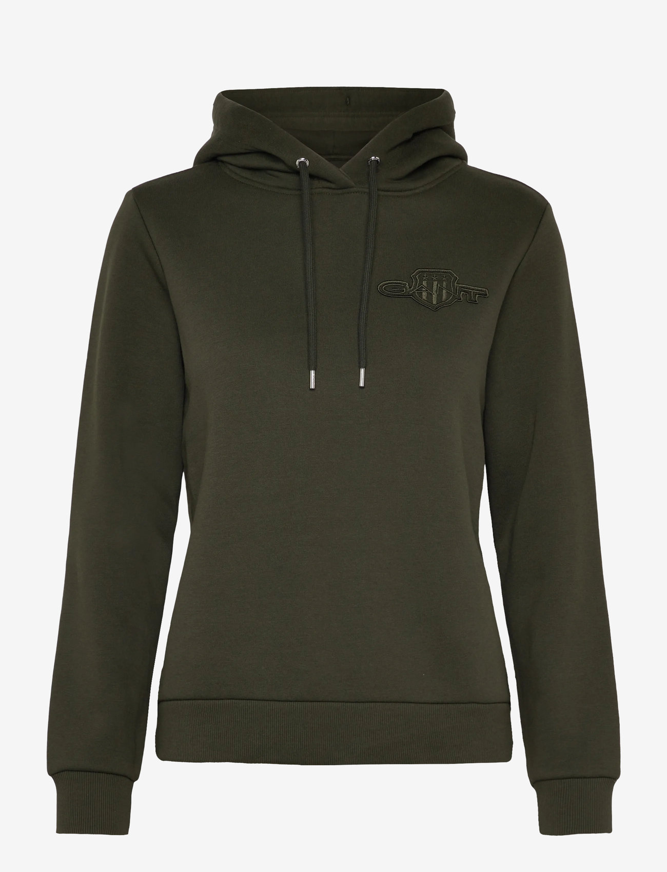 GANT - REG TONAL SHIELD HOODIE - hoodies - dark moss green - 0