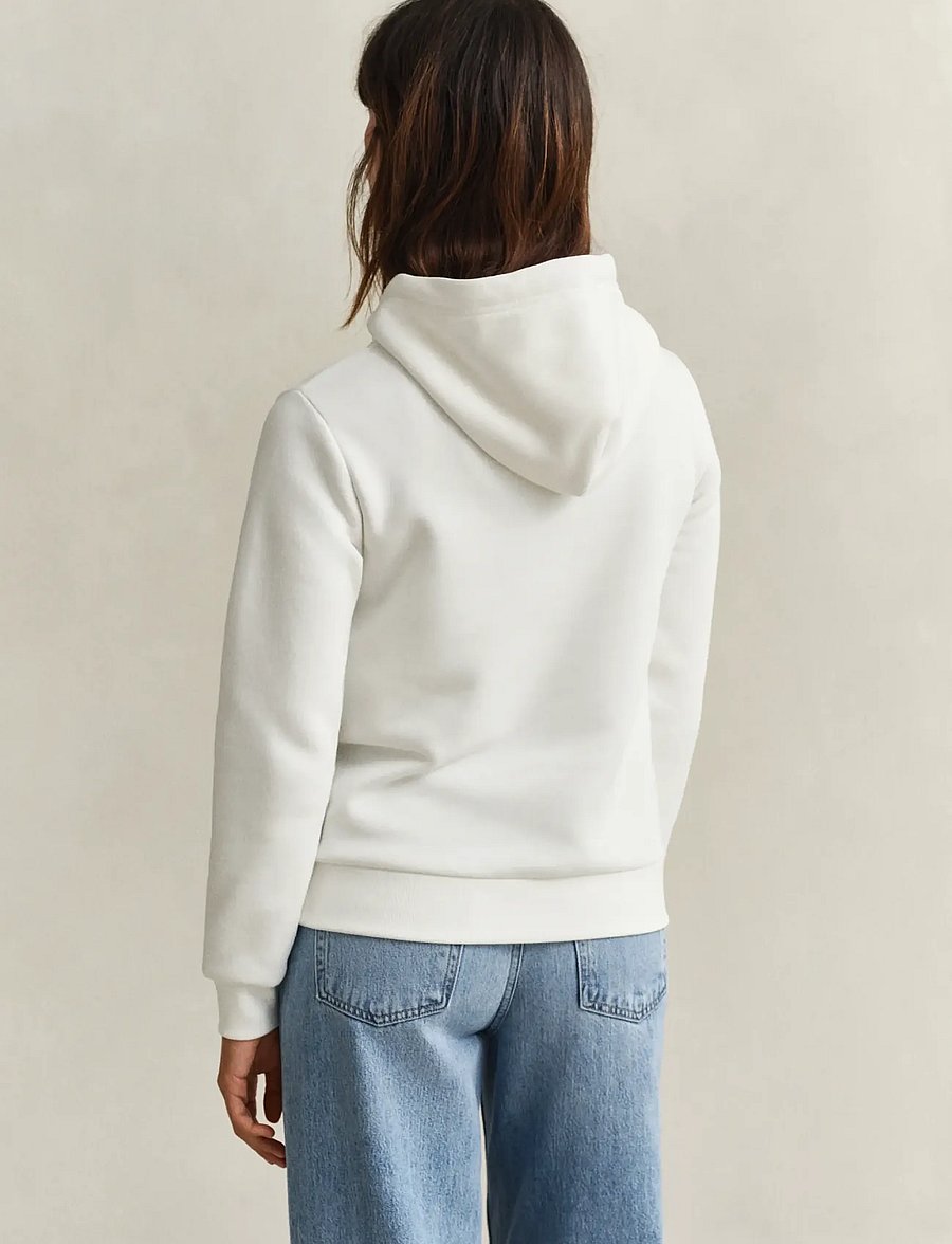 Gant - REG TONAL SHIELD HOODIE - kapuzenpullover - eggshell - 2