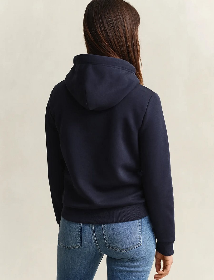Gant - REG TONAL SHIELD HOODIE - kapuutsiga pusad - evening blue - 2