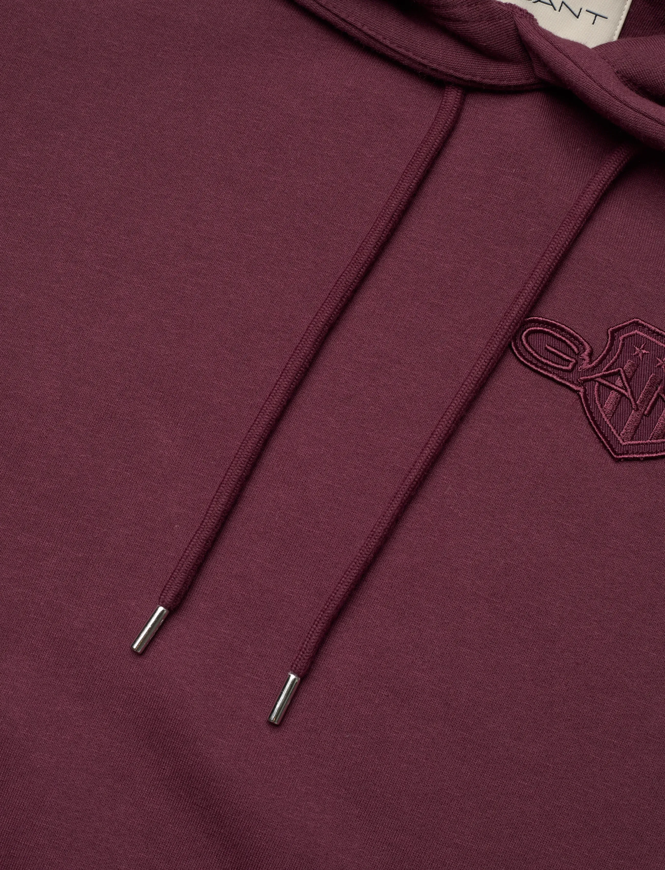 Gant - REG TONAL SHIELD HOODIE - hættetrøjer - plum wine - 2