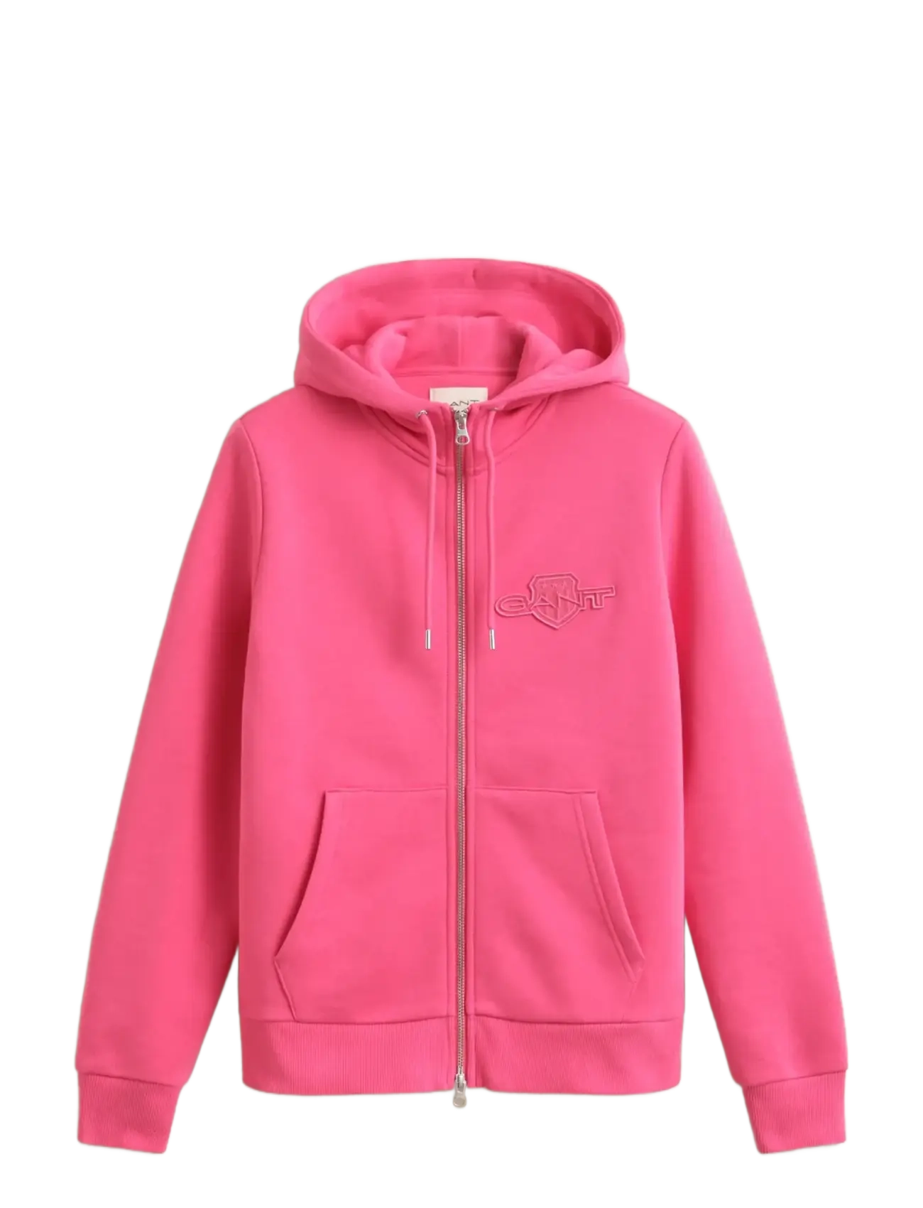 Gant REG TONAL SHIELD ZIP HOODIE - Tøj - BRIGHT FUSCHIA / pink/rose