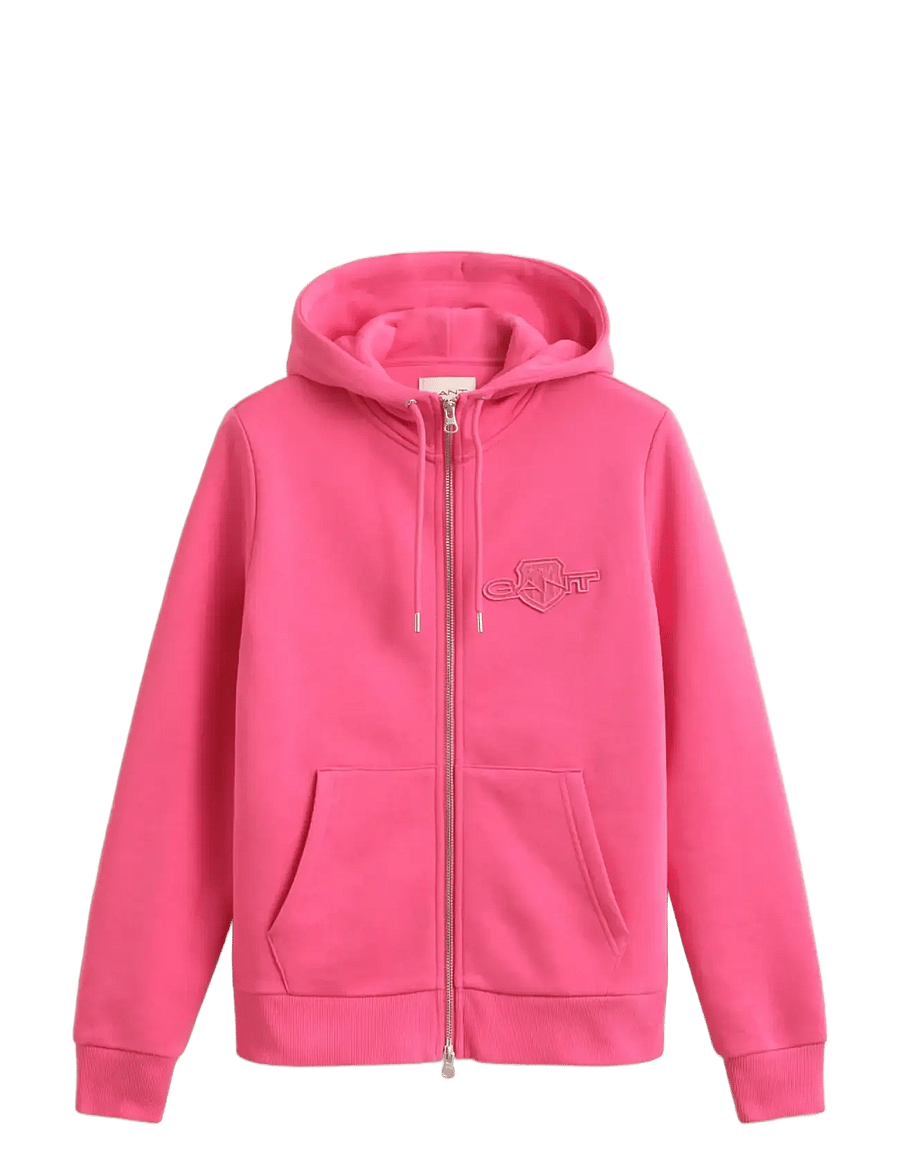 Gant - REG TONAL SHIELD ZIP HOODIE - kapuzenpullover - bright fuschia - 1