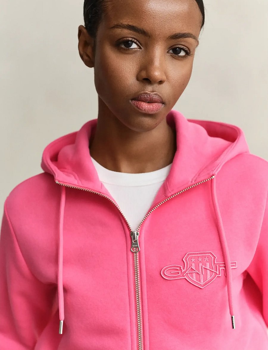 Gant - REG TONAL SHIELD ZIP HOODIE - kapuzenpullover - bright fuschia - 3