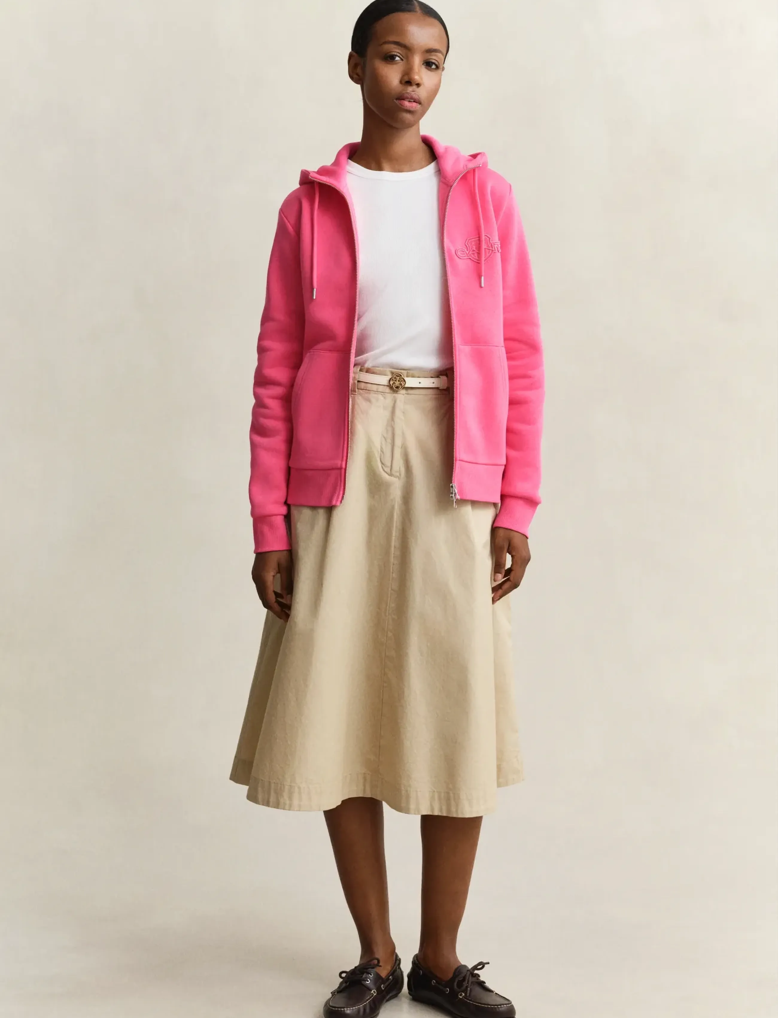 Gant - REG TONAL SHIELD ZIP HOODIE - hættetrøjer - bright fuschia - 4
