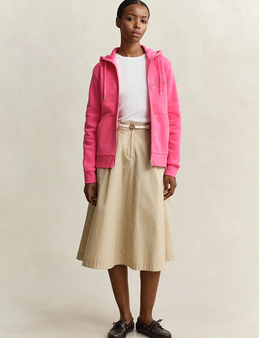 Gant - REG TONAL SHIELD ZIP HOODIE - kapuzenpullover - bright fuschia - 4