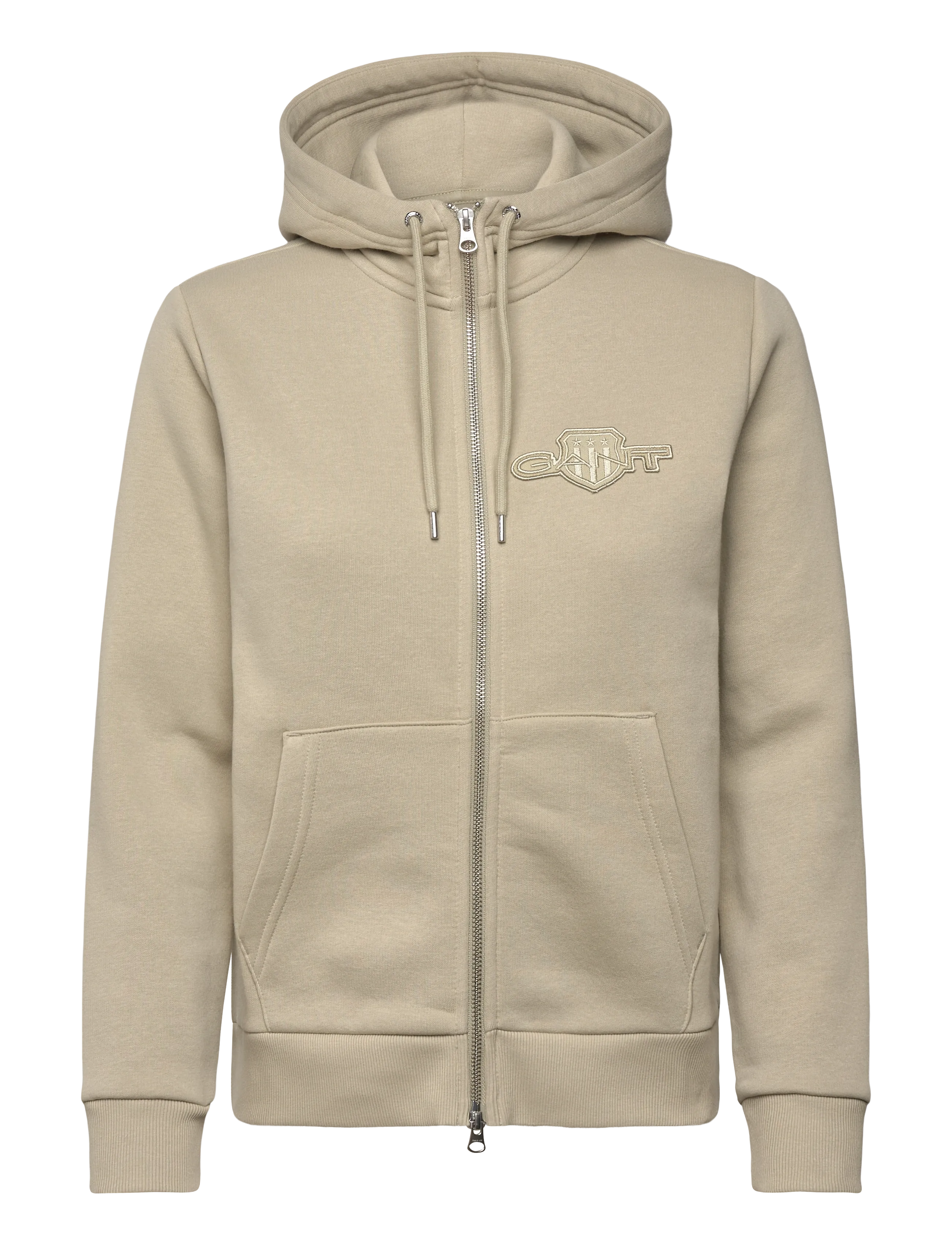 Gant REG TONAL SHIELD ZIP HOODIE - Sweatshirts - COUNTRY BEIGE / beige