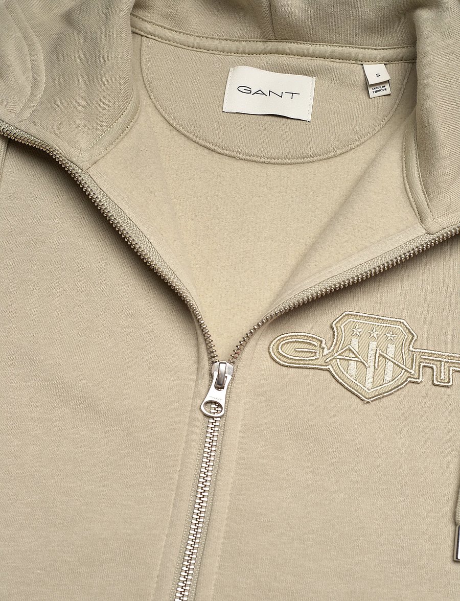Gant - REG TONAL SHIELD ZIP HOODIE - kapuzenpullover - country beige - 5