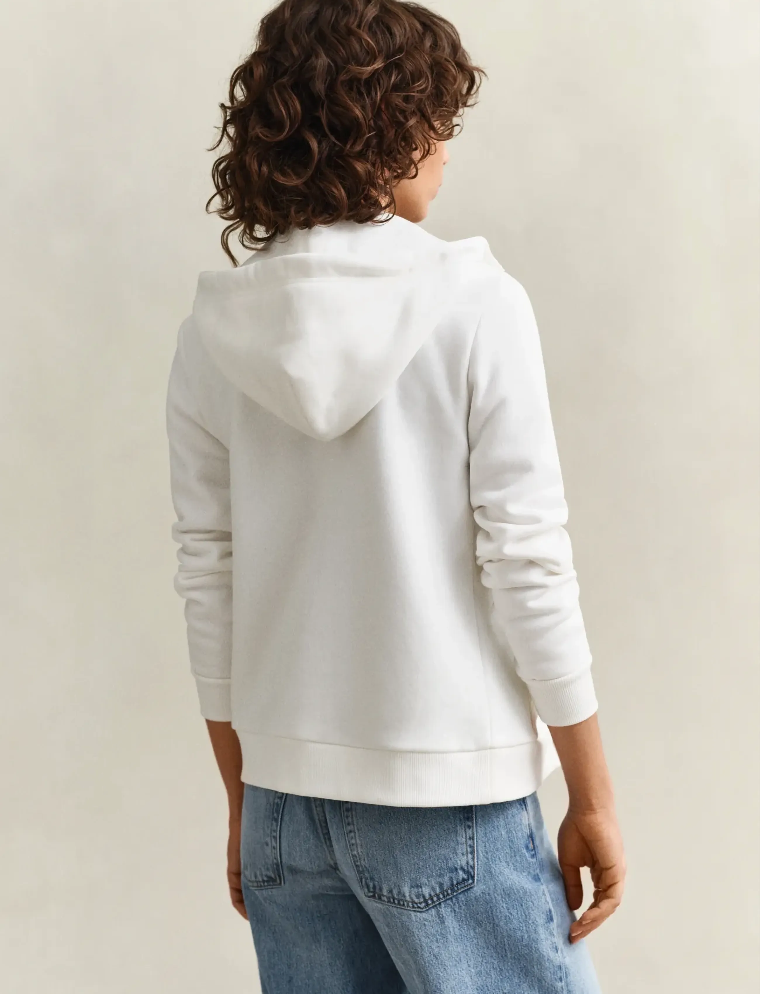 Gant - REG TONAL SHIELD ZIP HOODIE - kapuzenpullover - eggshell - 2
