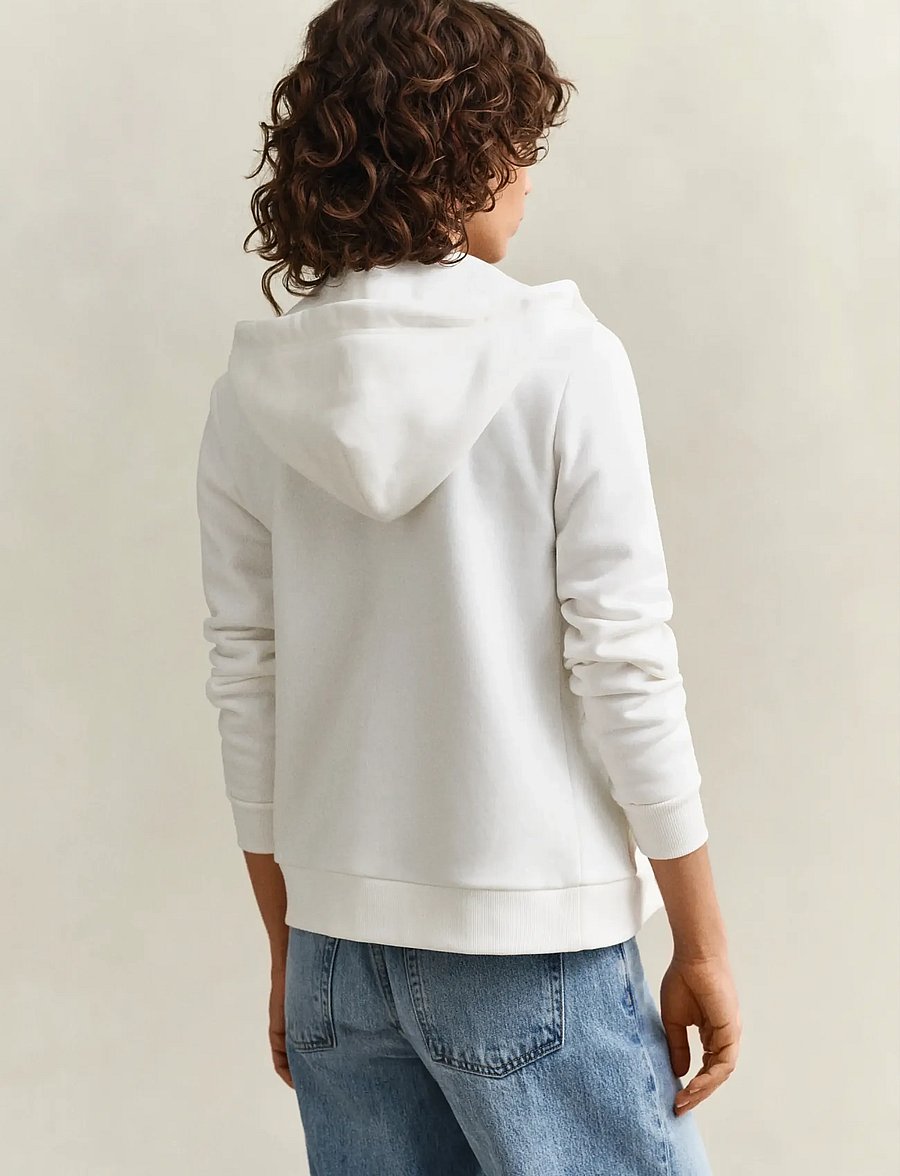 Gant - REG TONAL SHIELD ZIP HOODIE - kapuzenpullover - eggshell - 2