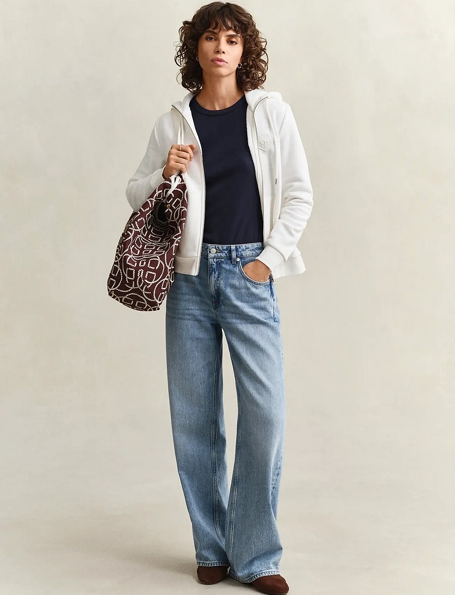 Gant - REG TONAL SHIELD ZIP HOODIE - kapuzenpullover - eggshell - 4
