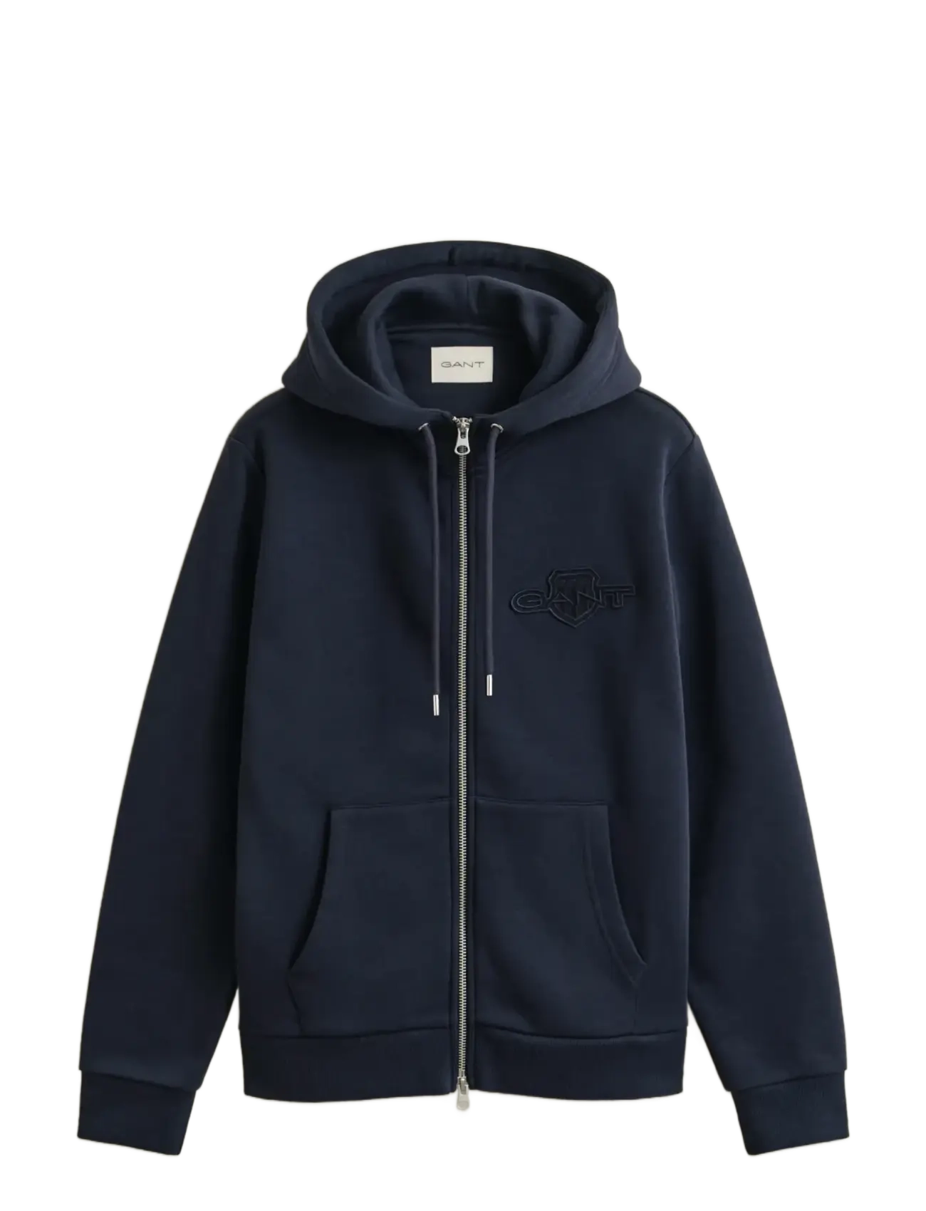 Gant REG TONAL SHIELD ZIP HOODIE - Tøj - EVENING BLUE / navy