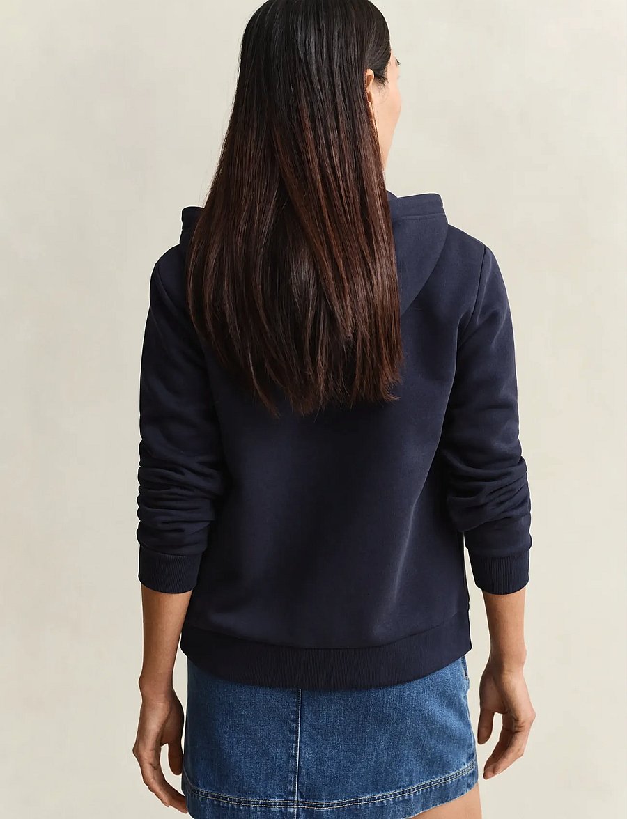 Gant - REG TONAL SHIELD ZIP HOODIE - kapuzenpullover - evening blue - 2