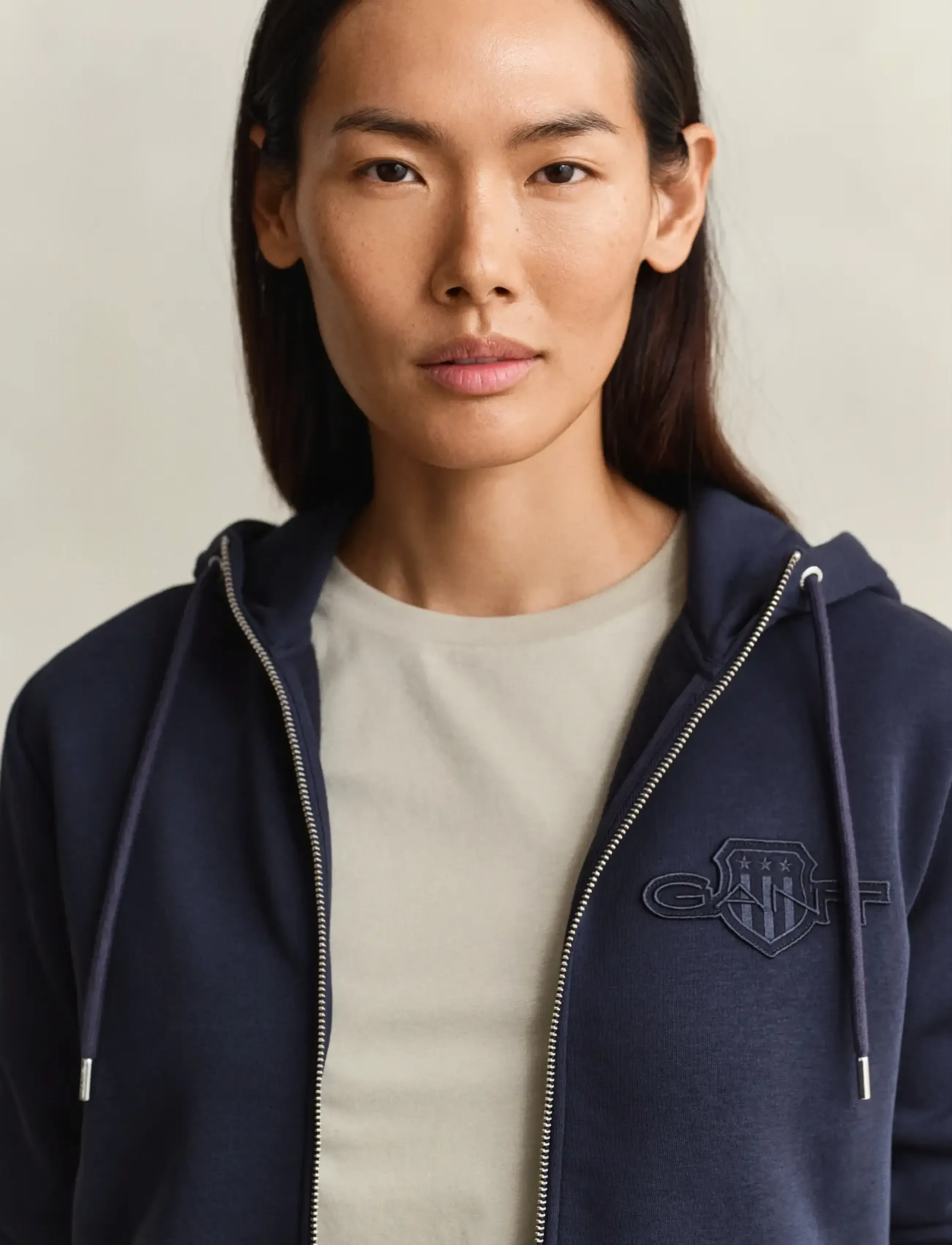 Gant - REG TONAL SHIELD ZIP HOODIE - hættetrøjer - evening blue - 3