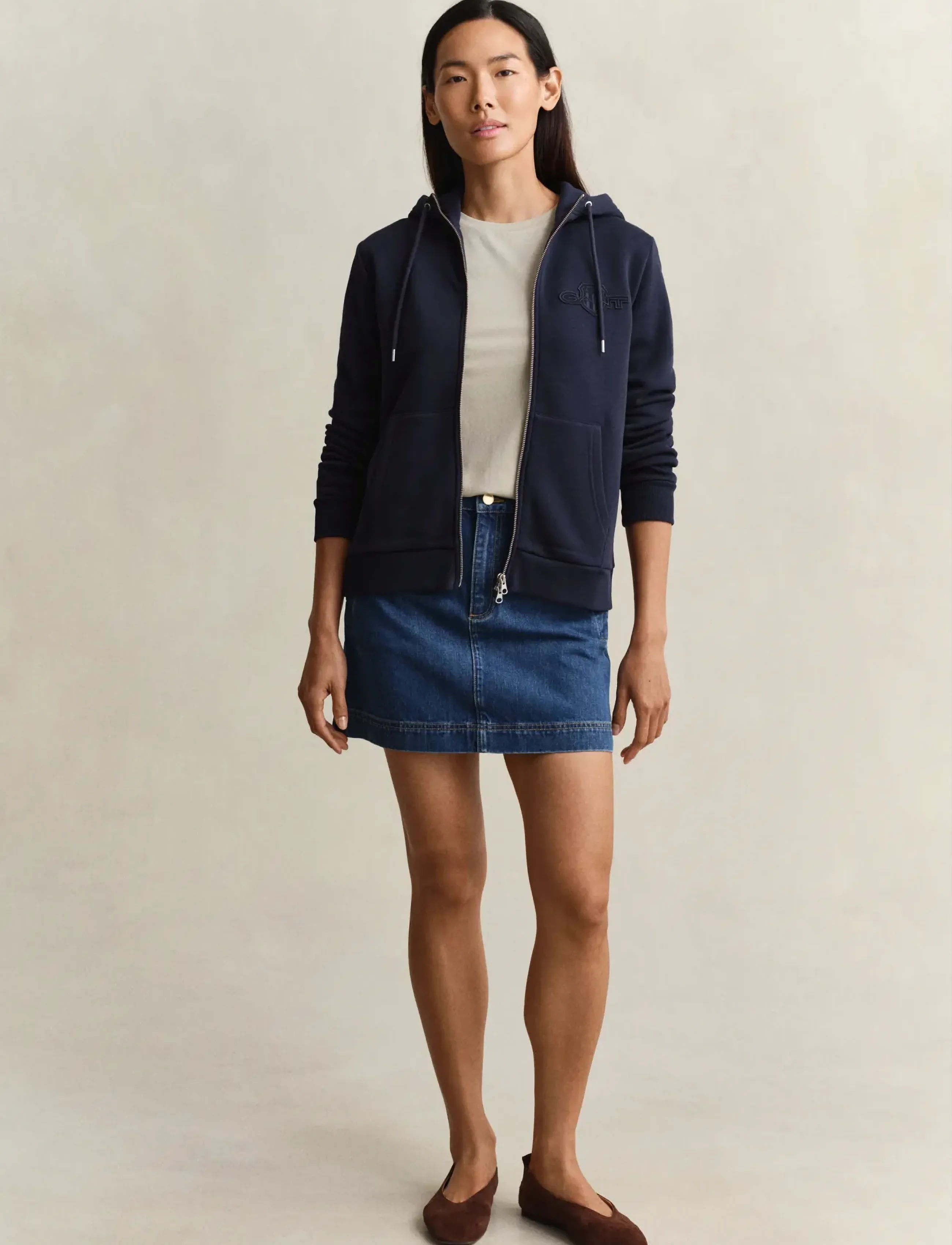 Gant - REG TONAL SHIELD ZIP HOODIE - hættetrøjer - evening blue - 4