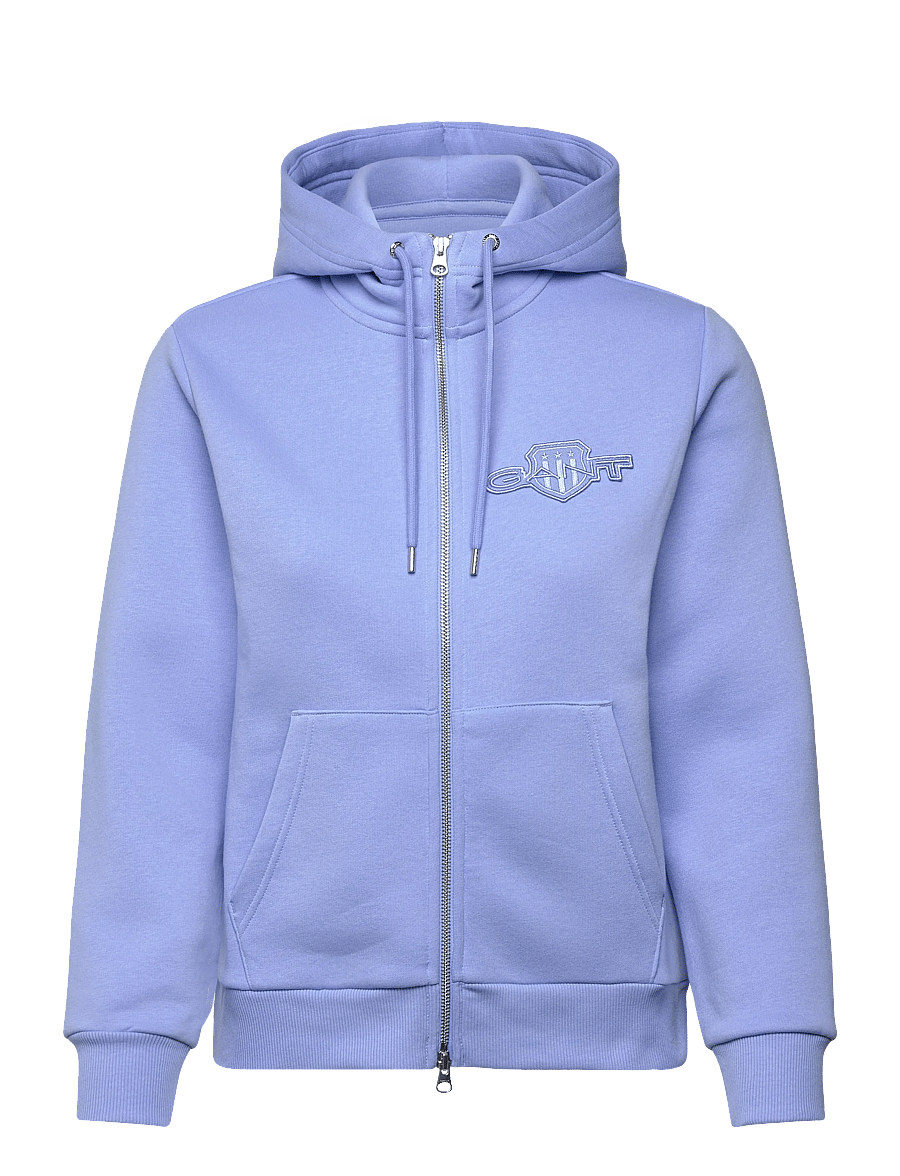 Gant - REG TONAL SHIELD ZIP HOODIE - kapuzenpullover - hydrangea blue - 1