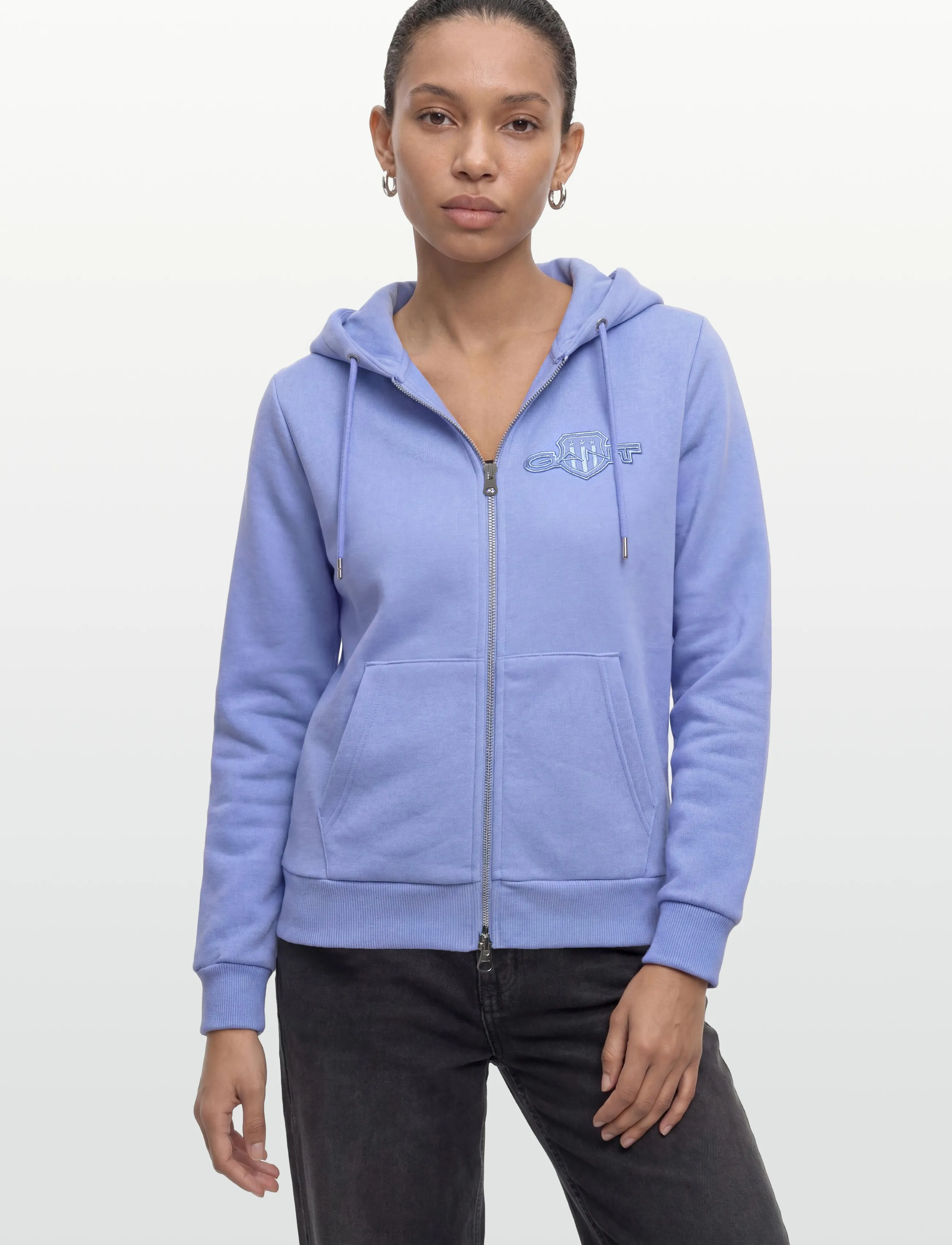 Gant - REG TONAL SHIELD ZIP HOODIE - kapuzenpullover - hydrangea blue - 3