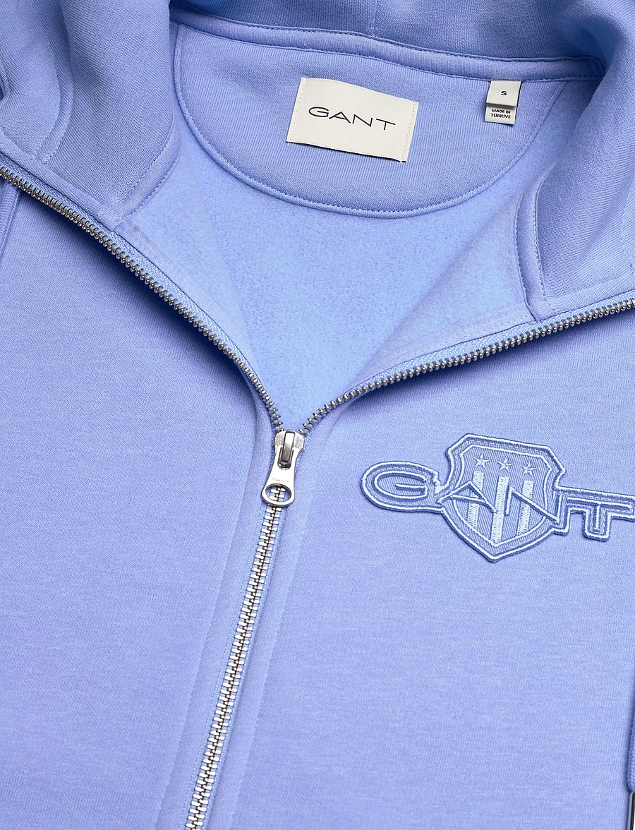 Gant - REG TONAL SHIELD ZIP HOODIE - kapuzenpullover - hydrangea blue - 5