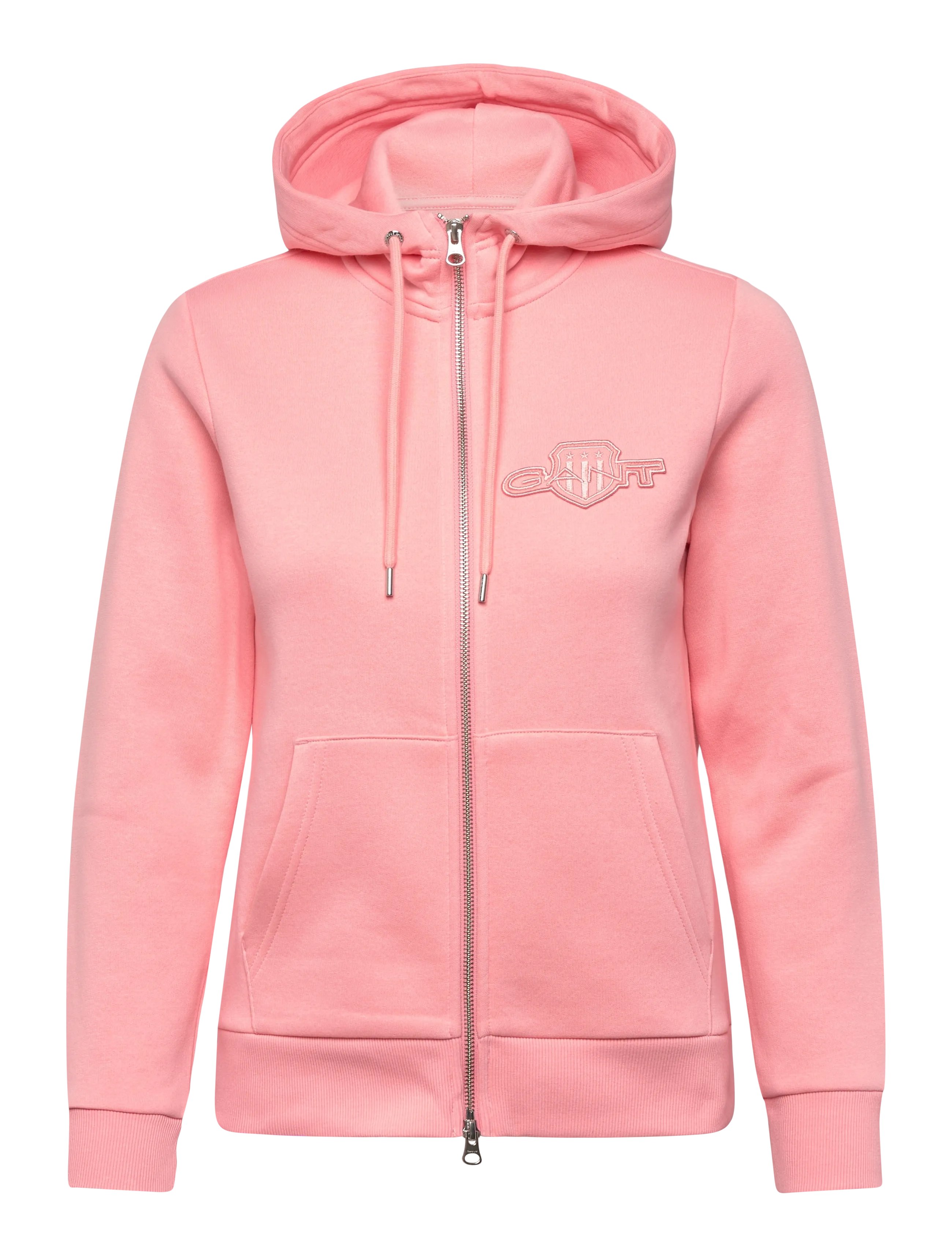 Gant REG TONAL SHIELD ZIP HOODIE - Tøj - LILLY PINK / pink/rose