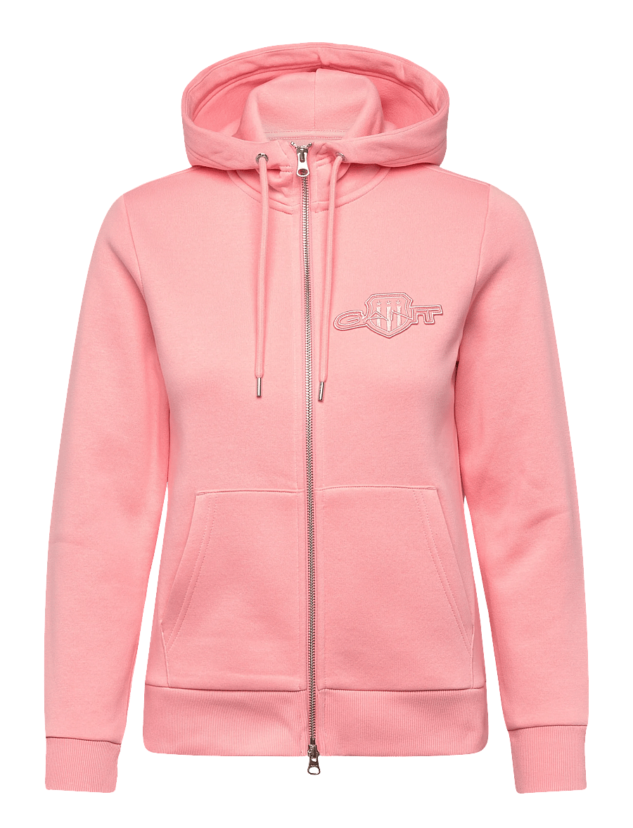 Gant - REG TONAL SHIELD ZIP HOODIE - kapuzenpullover - lilly pink - 1