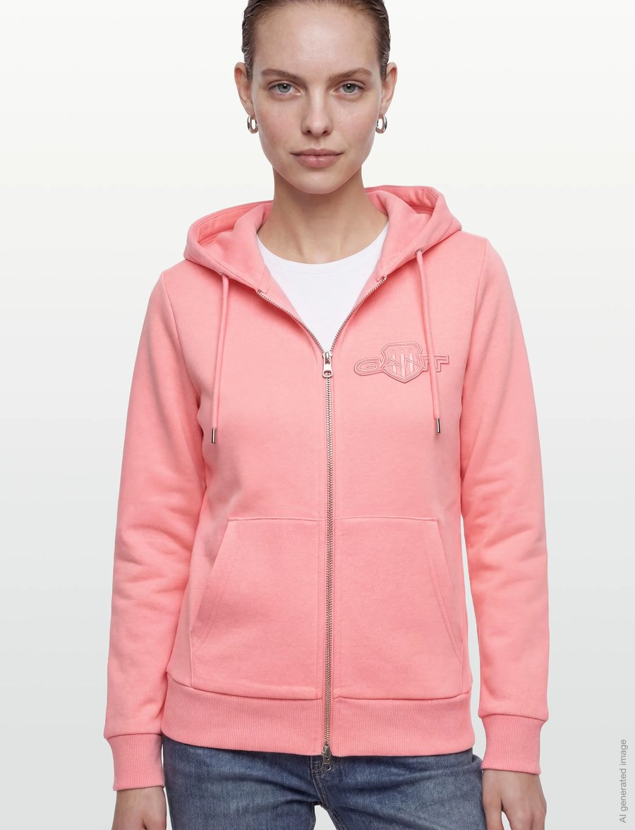 Gant - REG TONAL SHIELD ZIP HOODIE - kapuzenpullover - lilly pink - 3