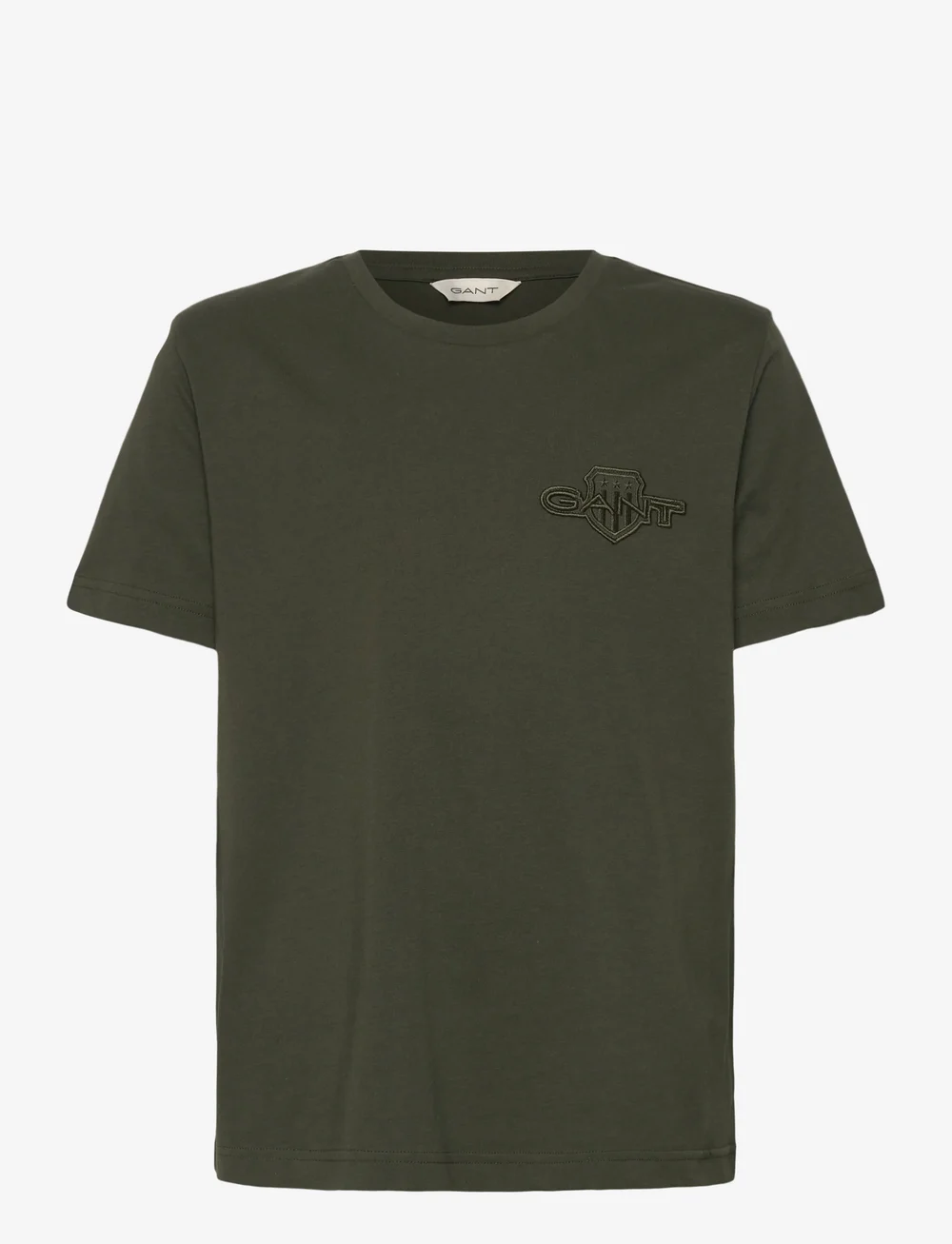 GANT - REG TONAL SHIELD SS T-SHIRT - t-shirts - dark moss green - 0