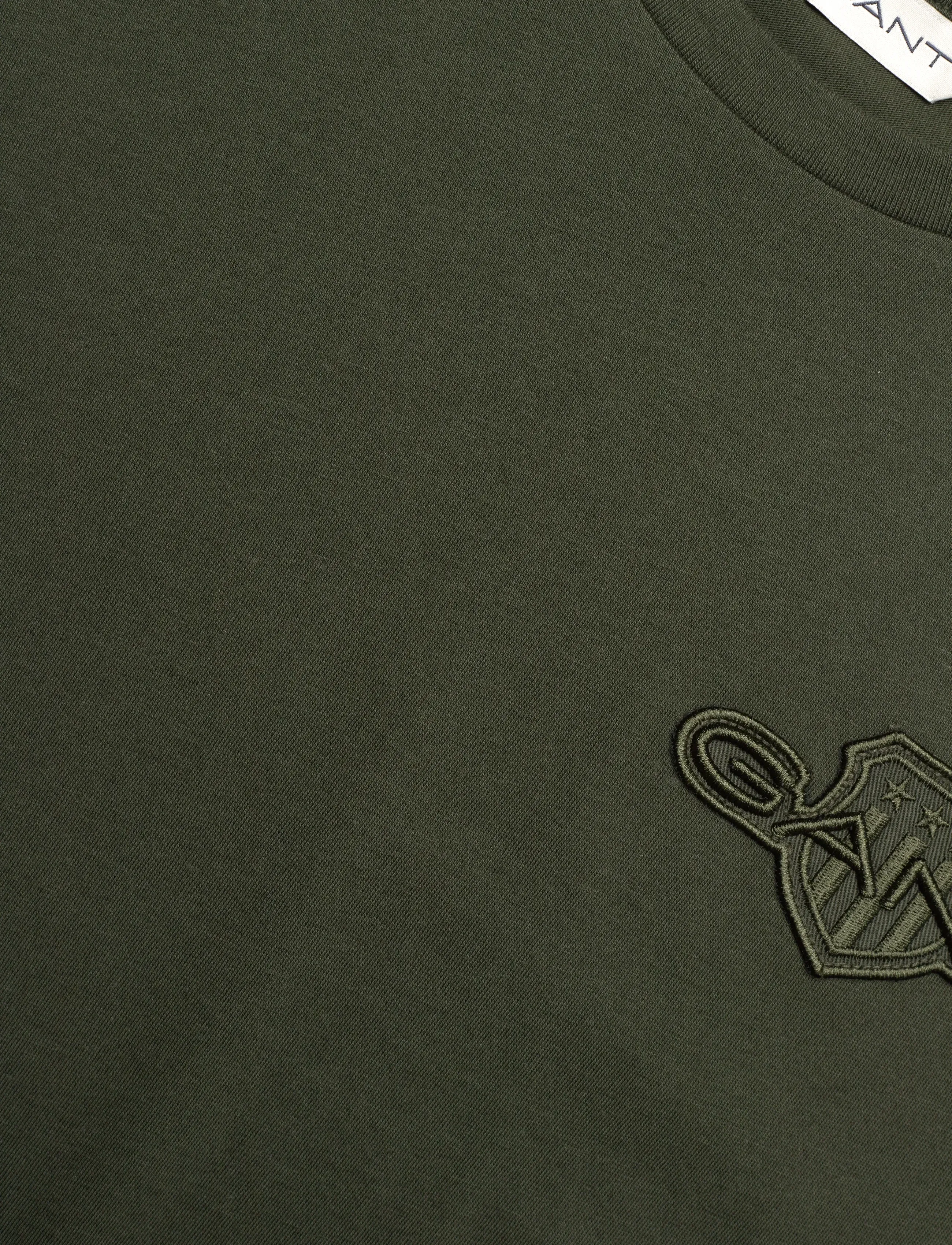 Gant - REG TONAL SHIELD SS T-SHIRT - t-shirts - dark moss green - 2
