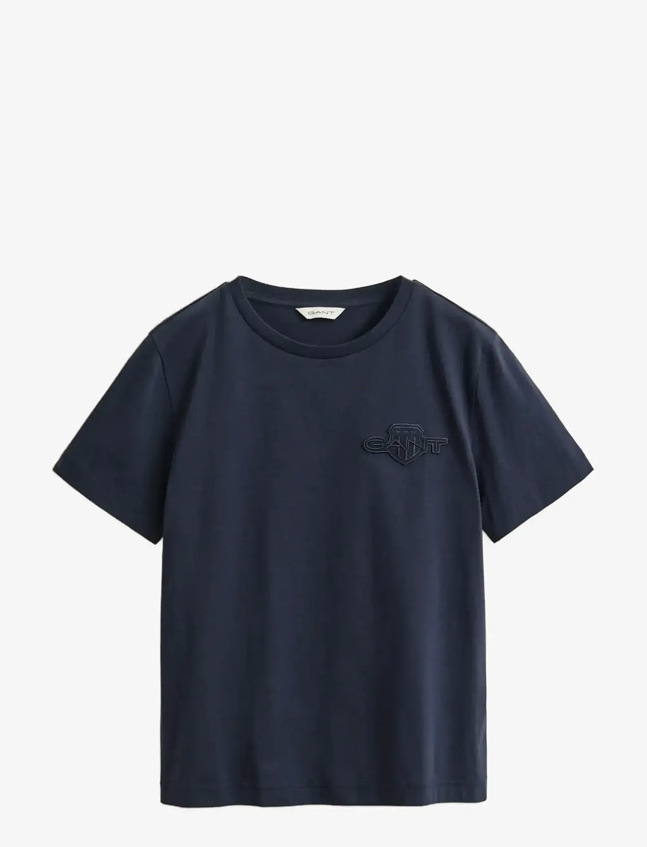 GANT - REG TONAL SHIELD SS T-SHIRT - t-shirts - evening blue - 1