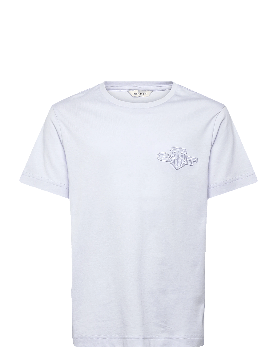 Gant - REG TONAL SHIELD SS T-SHIRT - t-shirts - light blue - 1