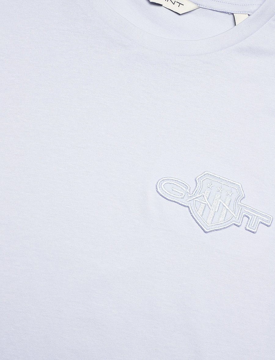 Gant - REG TONAL SHIELD SS T-SHIRT - t-shirts - light blue - 5