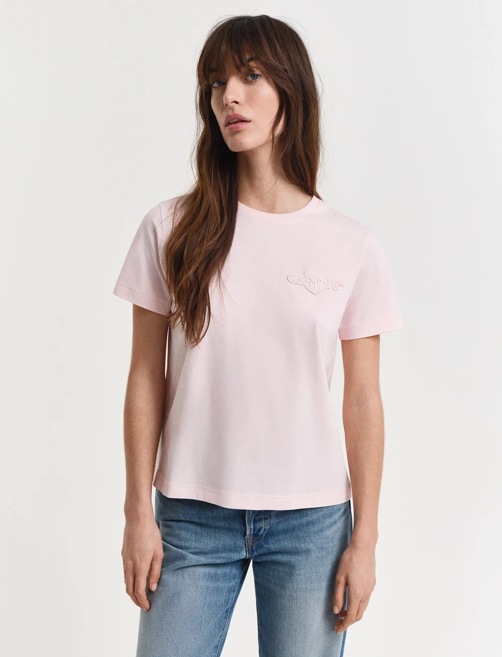 GANT - REG TONAL SHIELD SS T-SHIRT - t-shirts - salmon - 0